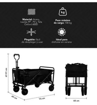 Carrito transportador plegable