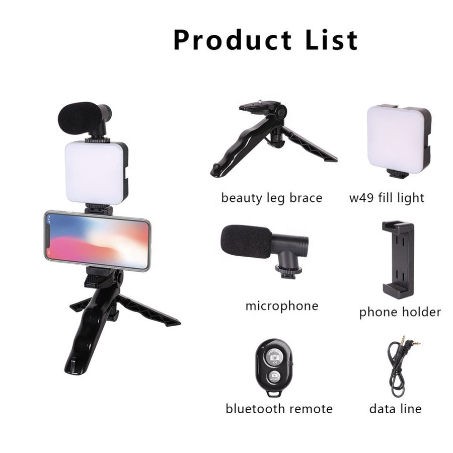 Kit de grabación con micrófono y luz Led