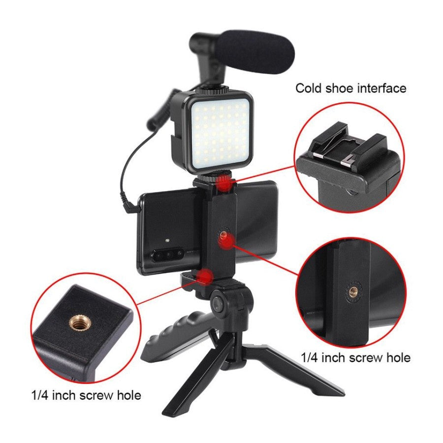 Kit de grabación con micrófono y luz Led