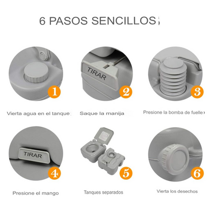 Inodoro portátil tanque de gran capacidad