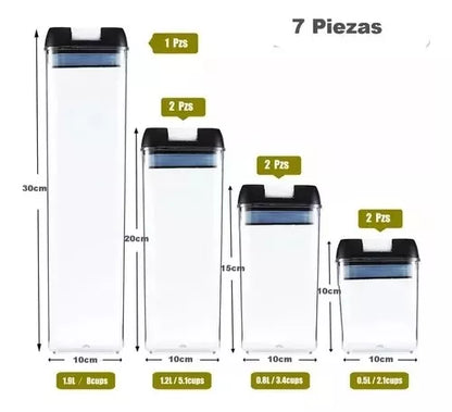 Recipientes contenedores set de 7 envases