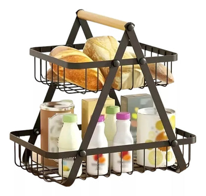Organizador frutero cesta 2 niveles