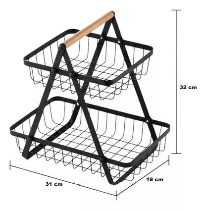 Organizador frutero cesta 2 niveles