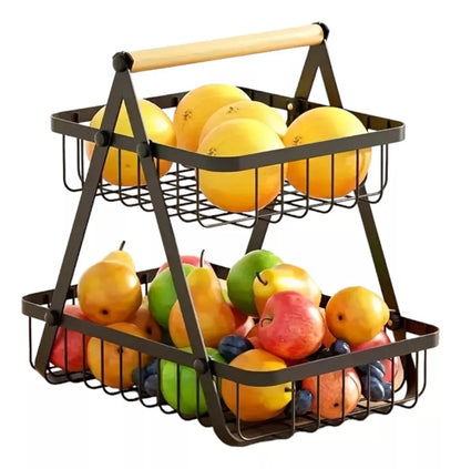 Organizador frutero cesta 2 niveles