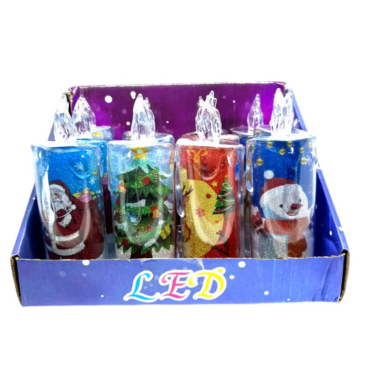 Pack de 12 Velas Navideñas Led